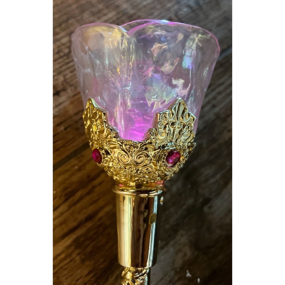 Disney Store Beauty and the Beast‎ Princess Belle Gold Light Up Rose Wand Tested - Picture 8 of 9